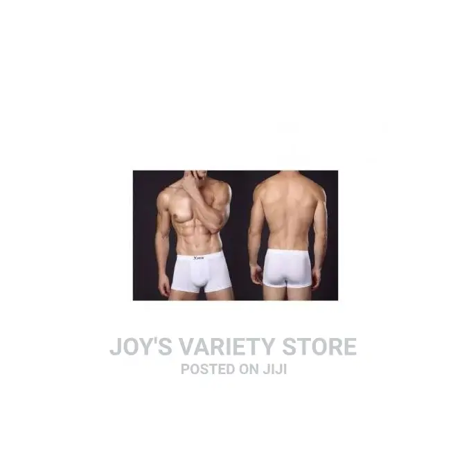 Plain White Men Underwear_ 4 In1