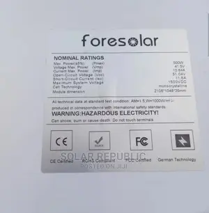 500W Foresolar Mono Solar Panels