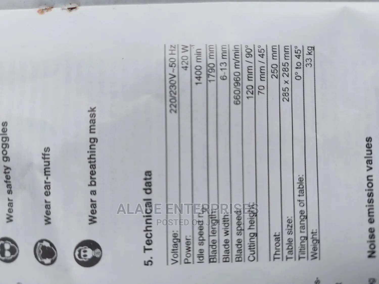 Power PLUS 250mm Band Saw With Legs