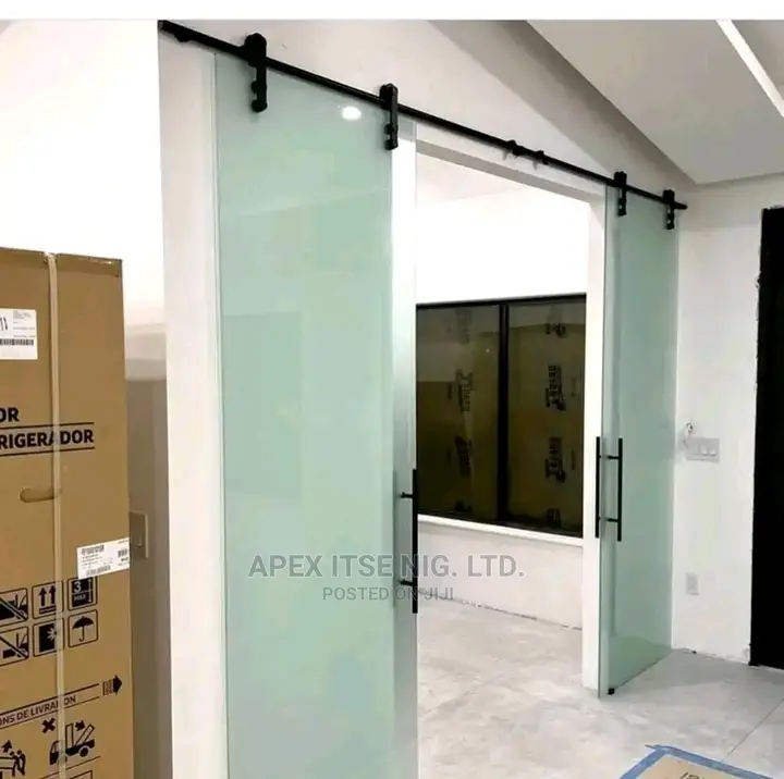 As Slide; Sliding Door With Black Accessories