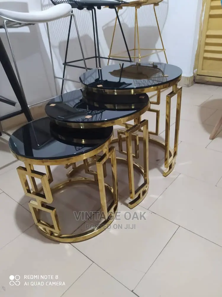 Extendable 3 in 1 Glass Side Tables