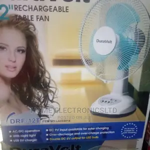 Duravot Rechargable Table Fan 12 Inches