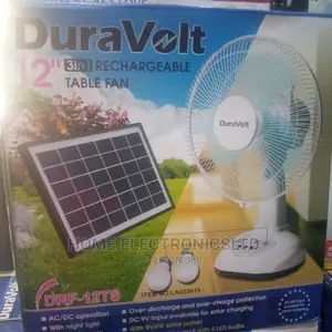 Duravot Rechargable Fan 12 Inches With Panel 3 in 1