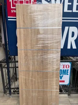 Biege Wooden Door With Silver Lining