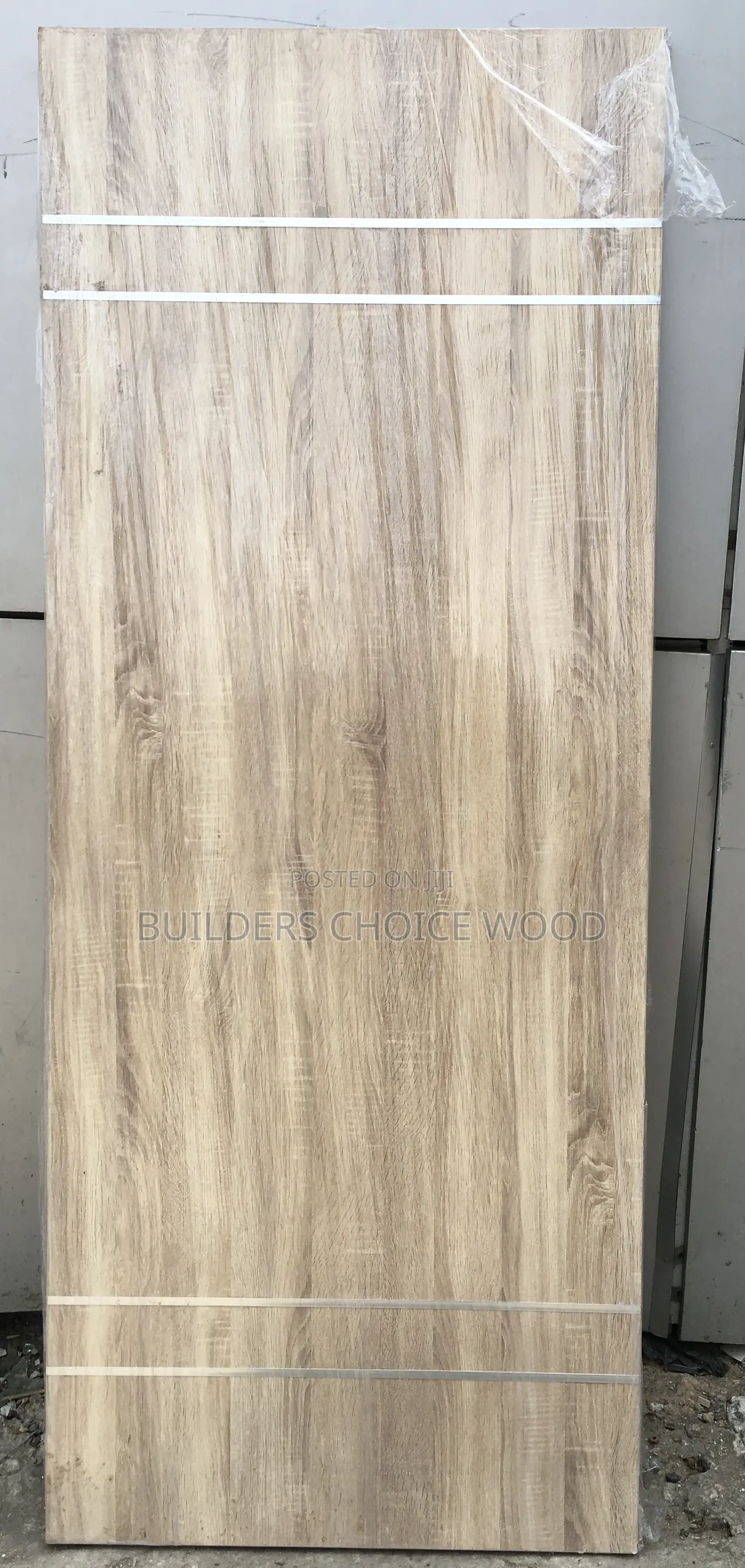 Biege Wooden Door With Silver Lining