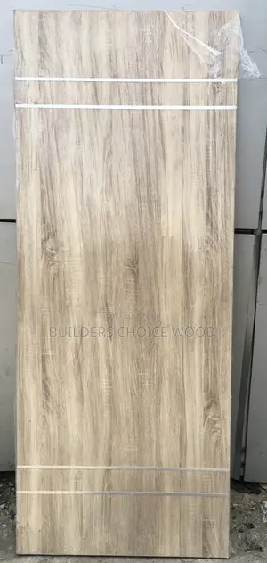 Biege Wooden Door With Silver Lining