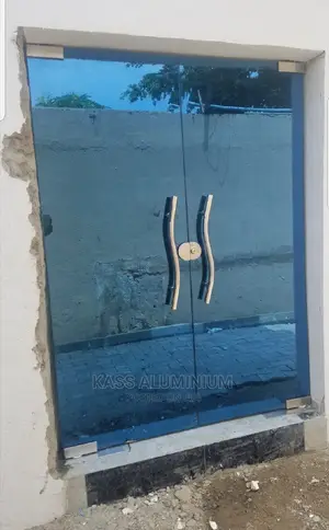 Blue Swing Door Glass