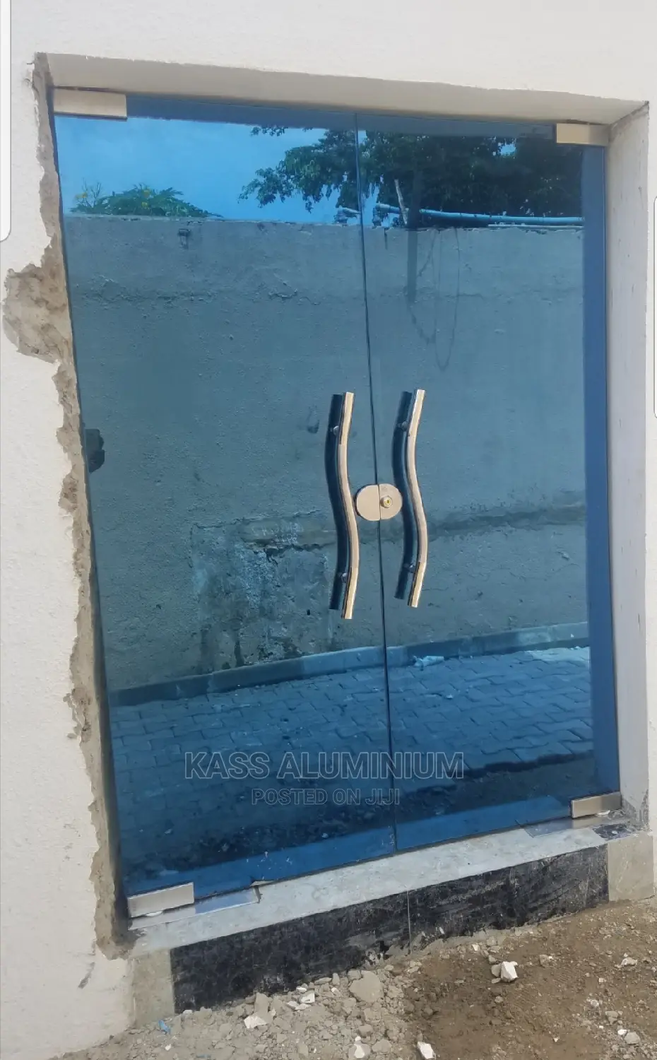 Blue Swing Door Glass