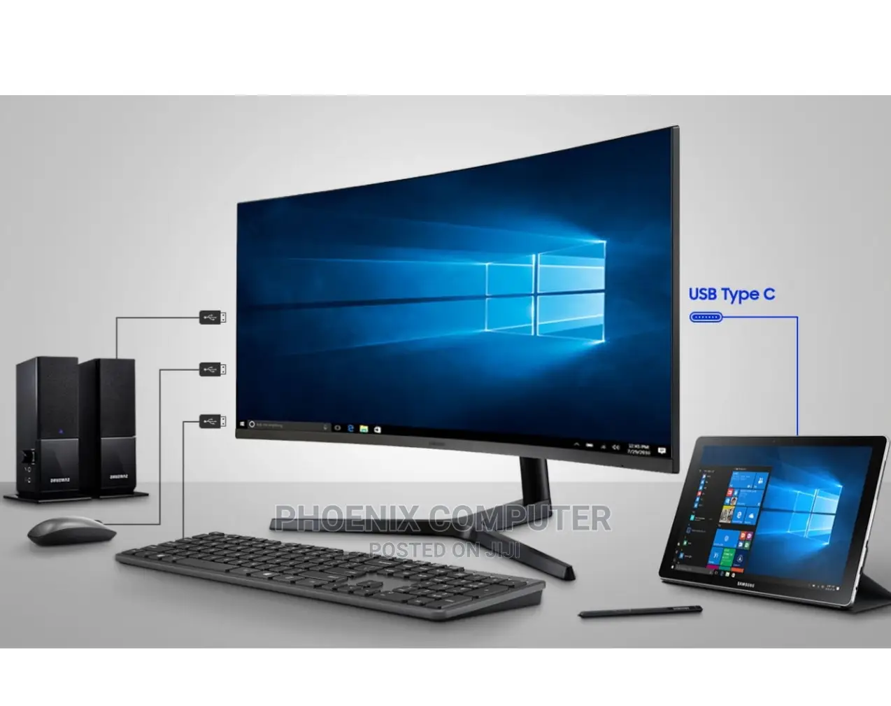 34" Samsung Curved Monitor Ideal for Multi-Taskers.