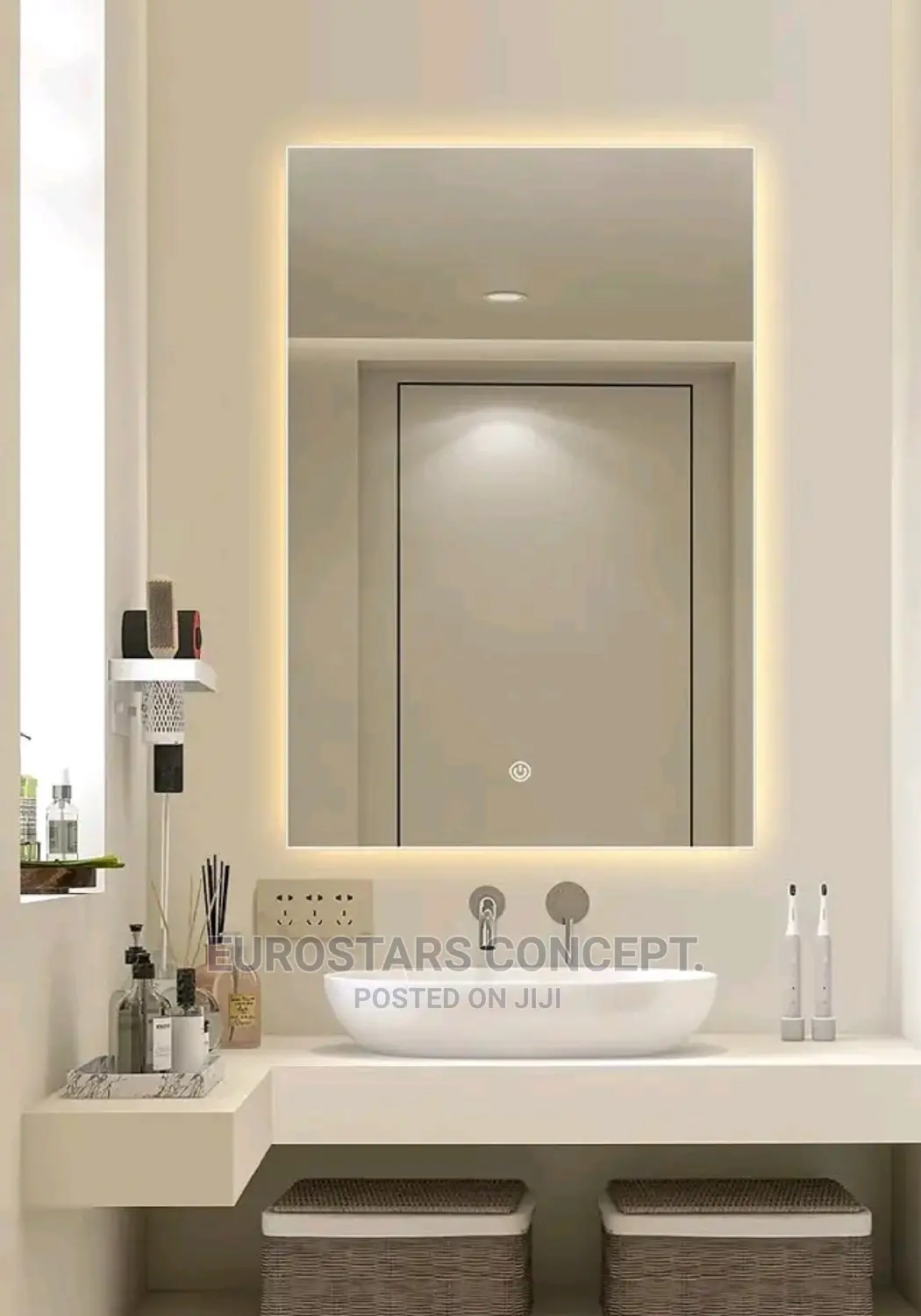 Plan Mirror With Back Lights