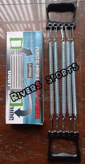 5 Spring Adjustable Firm Plastic Handle Chest Expander