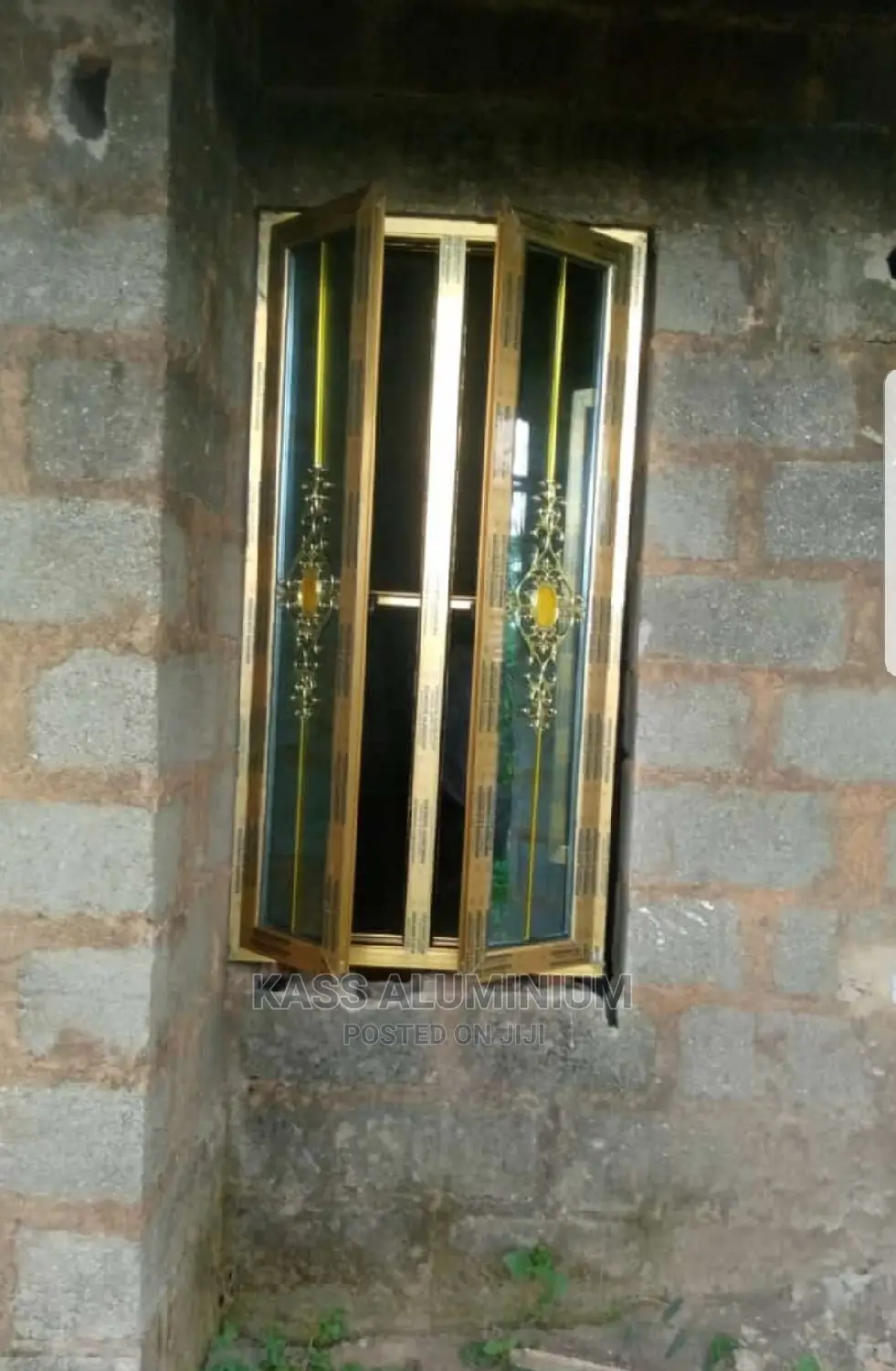 Gold Aluminium Casement Window