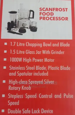 SFKAFP2001 Scanfrost Kitchen Appliance 1.5L Food Processor