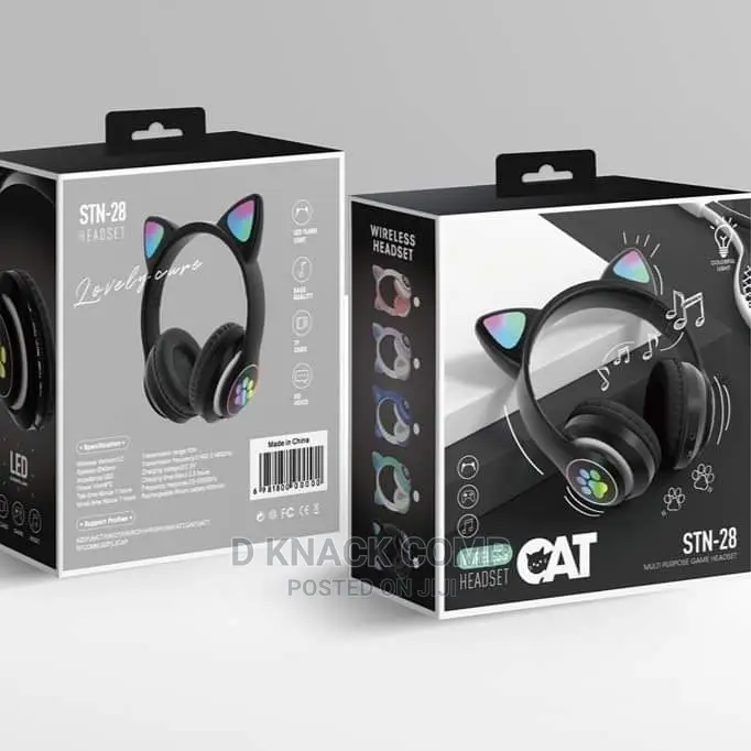 Led Cat Ear Wireless Headphones Blue-Tooth 5.0