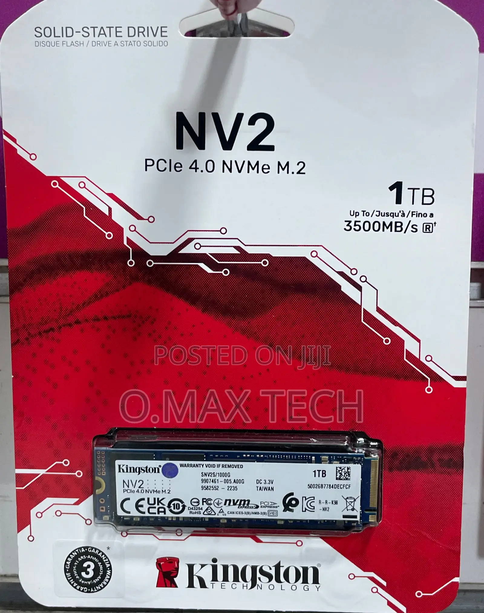 Kingston Nv2 Pcie 4.0 Nvme Ssd 1tb