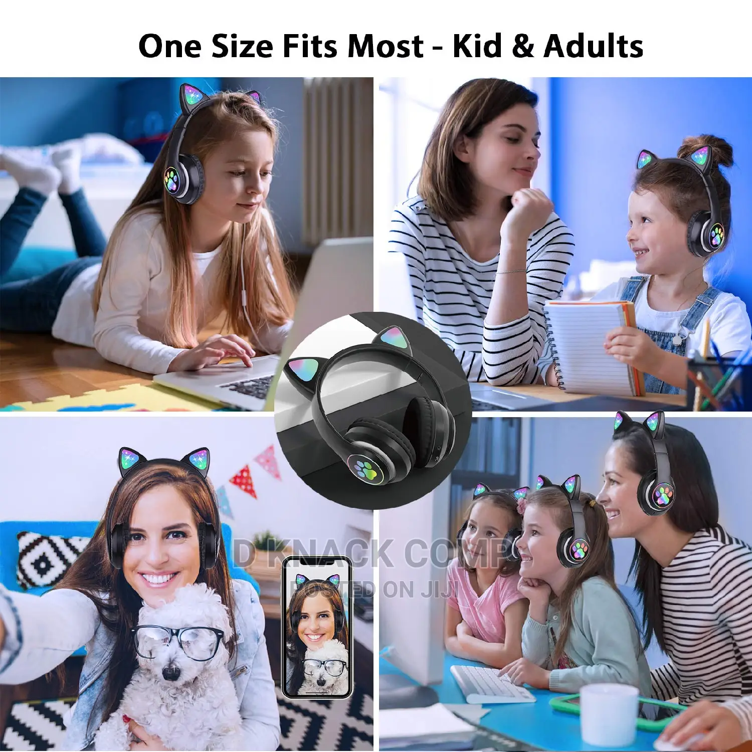 Led Cat Ear Wireless Headphones Blue-Tooth 5.0