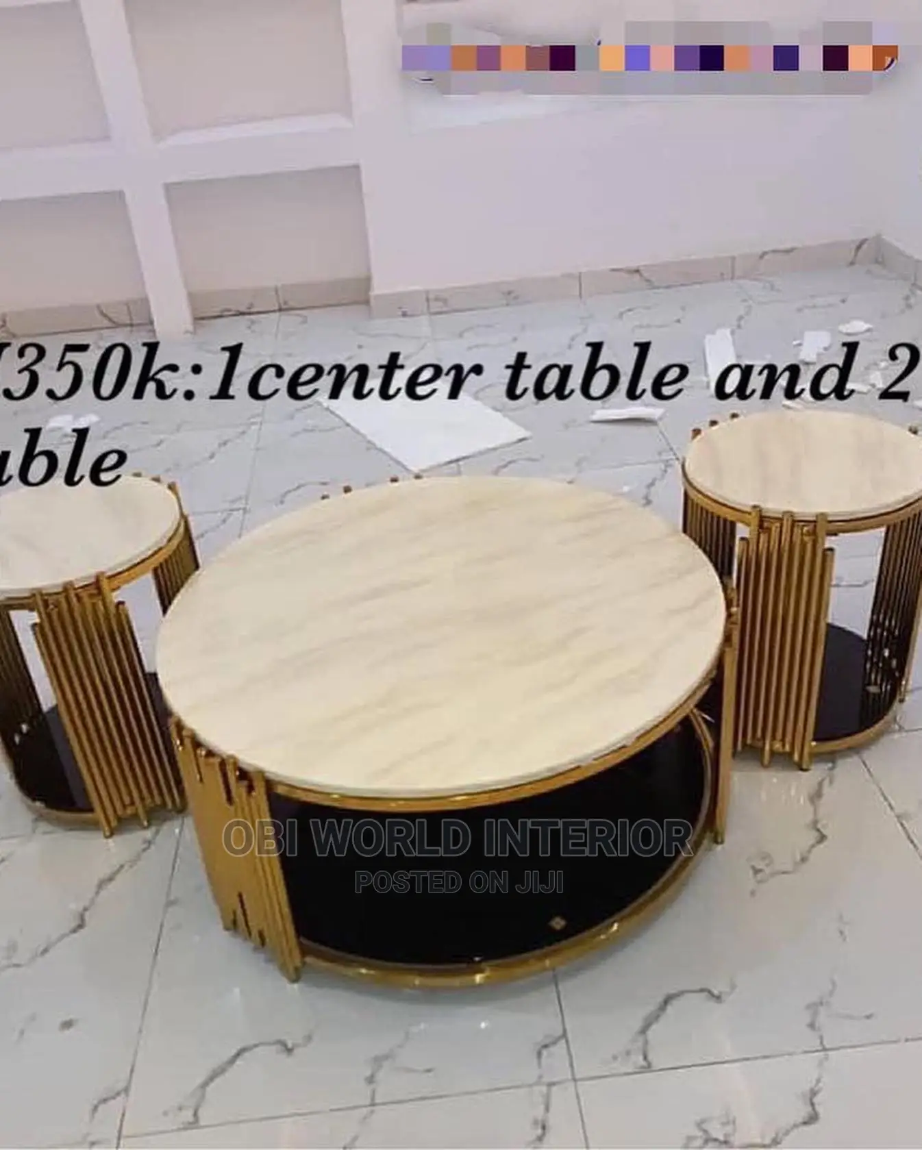 Luxury Center Table and Side Stools Sets