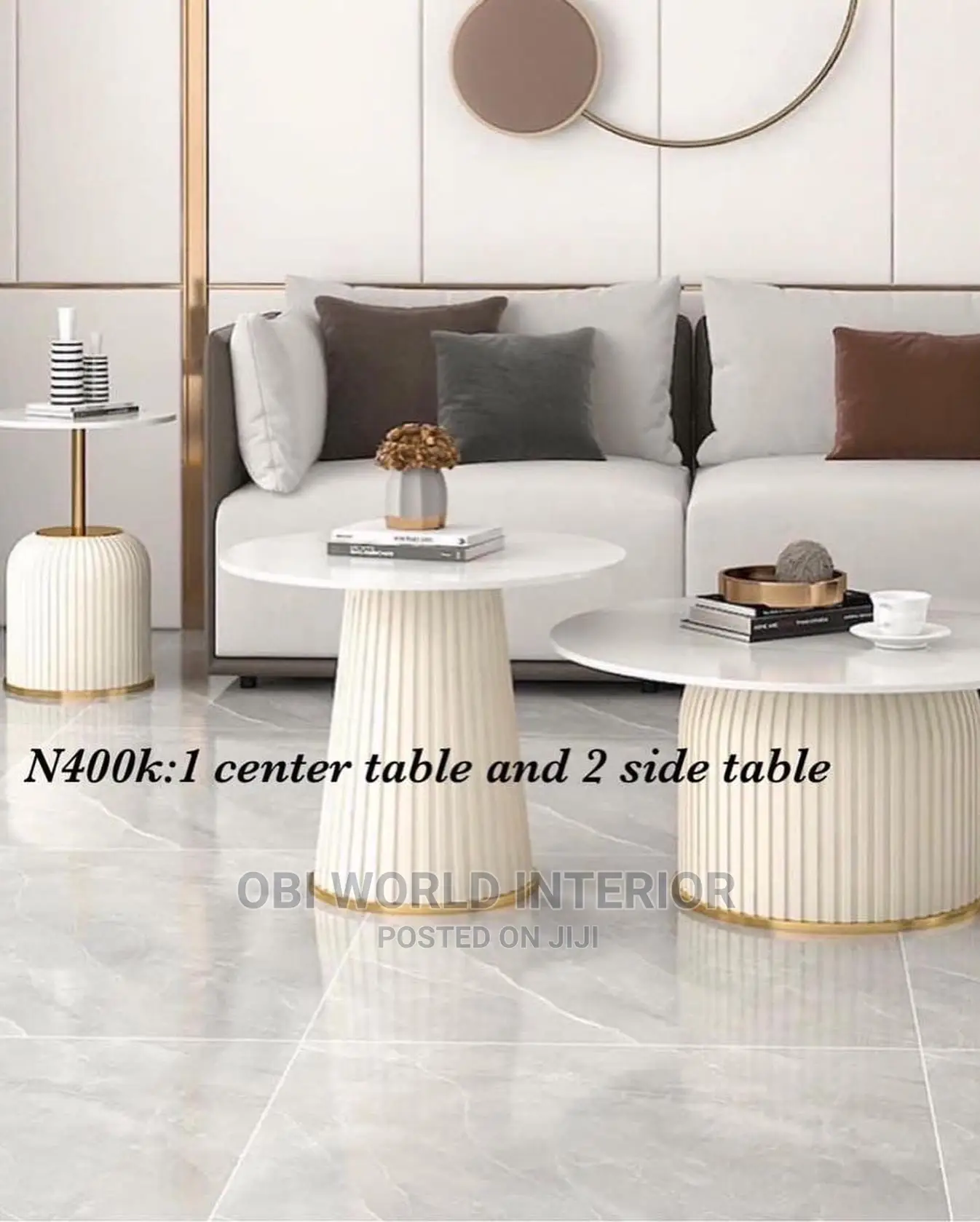 Luxury Center Table and Side Stools Sets