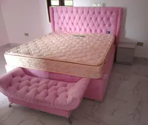 Bed Frame 4"X6 With Side Drawer/ Footrest for Homes/ Lounges
