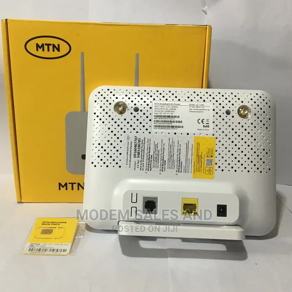 MTN Cat6 Broadband 4G Router+120gb Bonus Data+Backup Battery in Ikeja