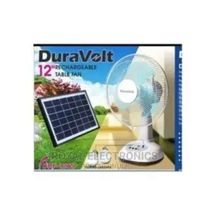 Authentic New Duravolt 12” Rechargeable Table Fan- Pure Coil