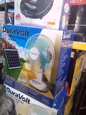 Generic New Duravolt 12” Rechargeable Table Fan- Pure Coil