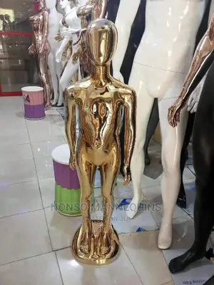 Age 5 To 8 Years Unisex Gold Chrome Children Mannequin