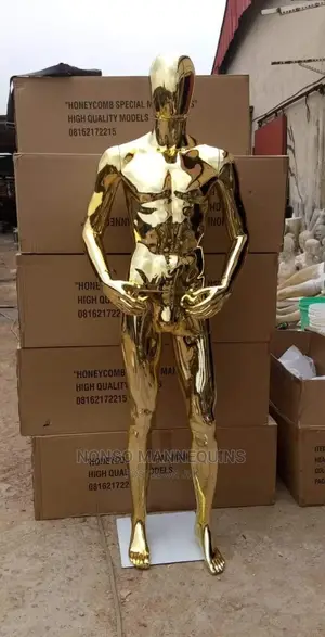 Full Body Gold Male Display Chrome Mannequin