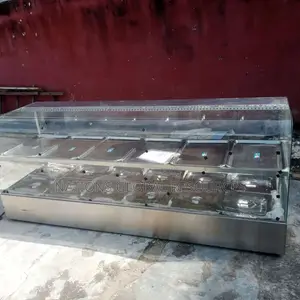 6 Plates Curved Glass Food Display Warmer