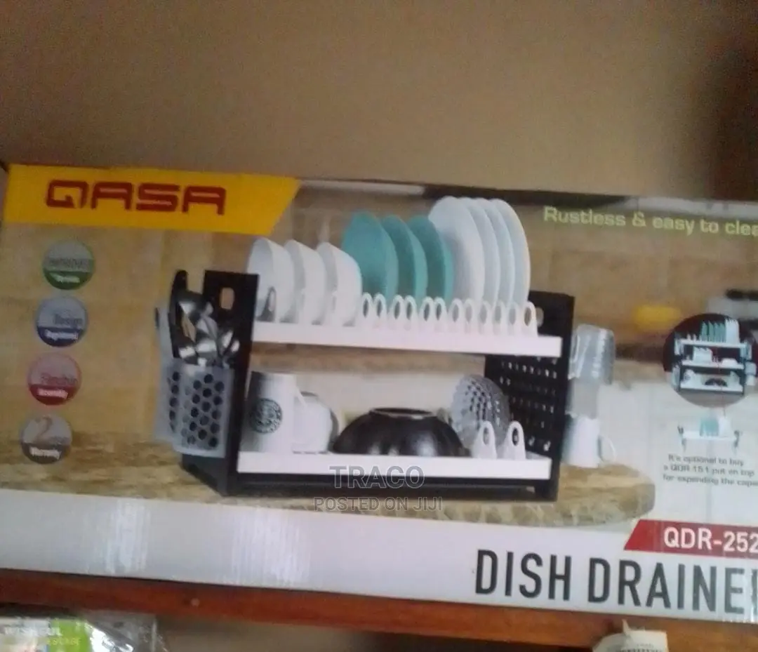 Qasa New Rustless Plastic Dish Drainer and Plate Rack