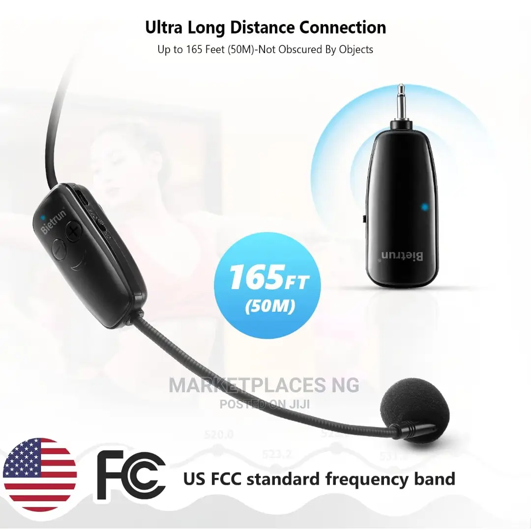 Bietrun UHF Wireless Headset Microphone