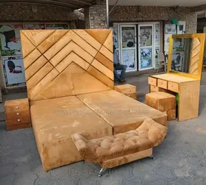 6x6 Bed Frame With Side Drawers/ Footrest/ Dressing Mirror