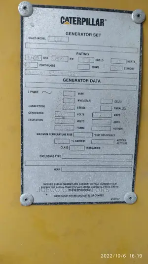 1100kva Caterpillar Main Alternator