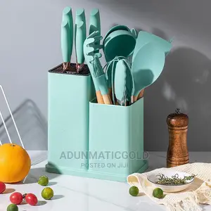 Silicone Cooking Utensils With Knife and Chopping Board.