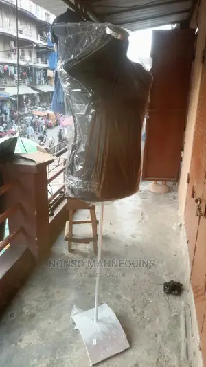 Male Black Body Dressform With Metal Base