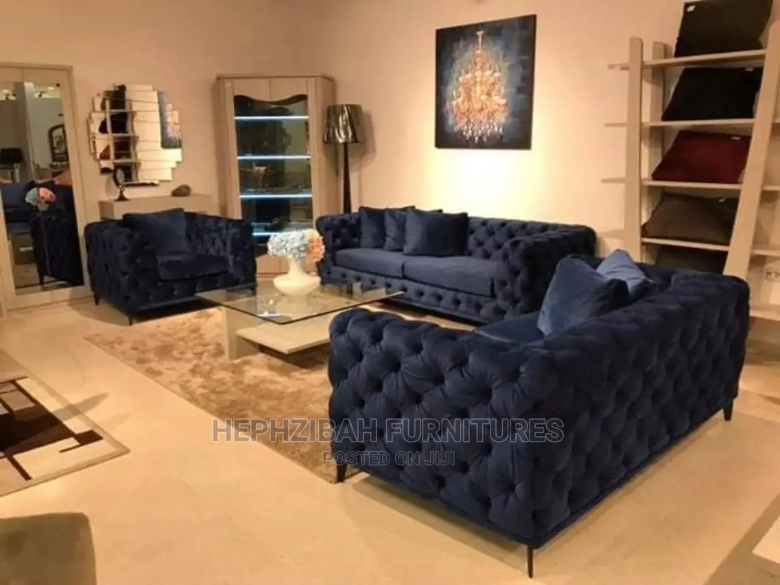 Executive Blue Chesterfield Sofa