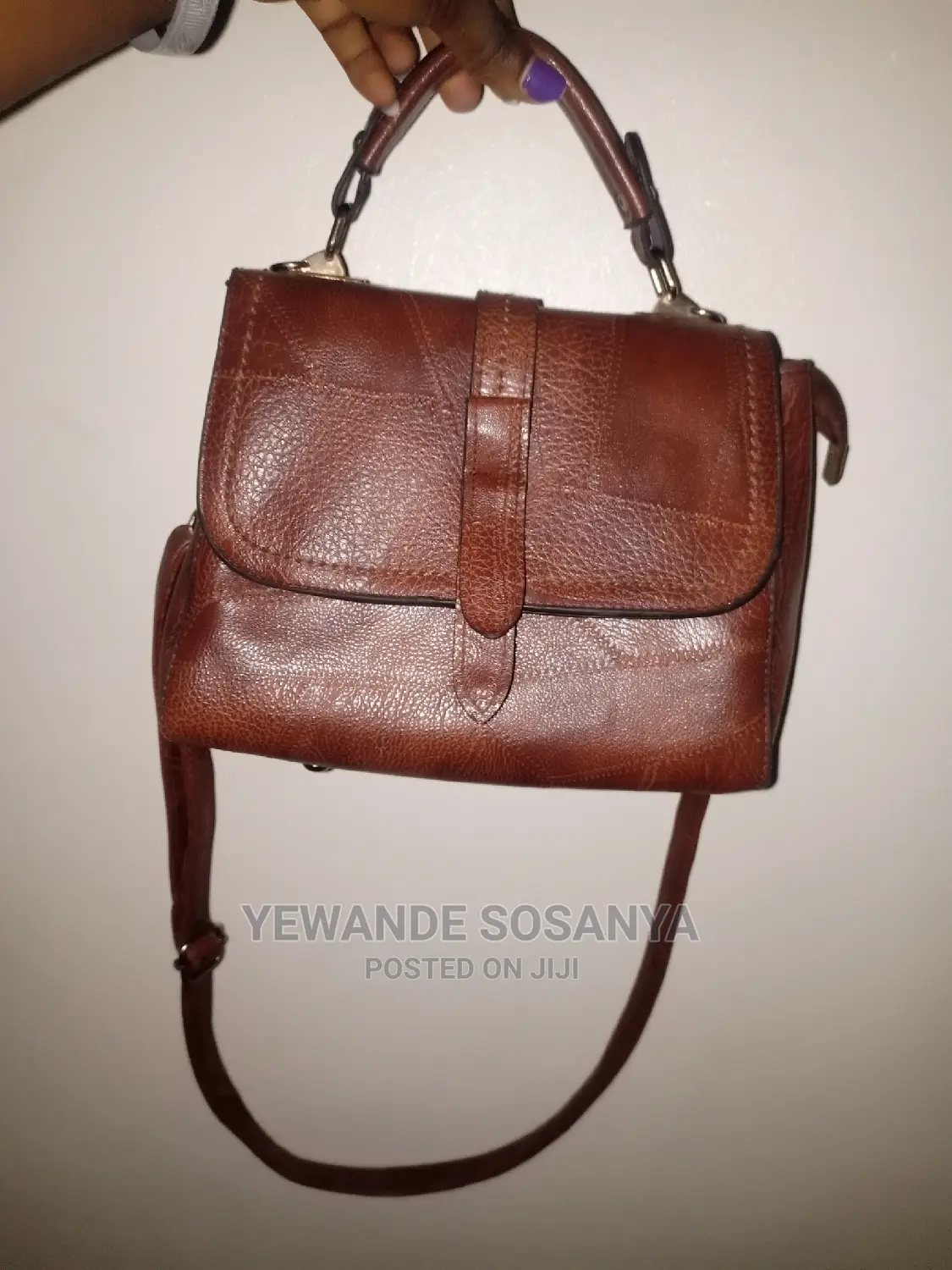 Genuine Leather Mini Brown Hand Bag
