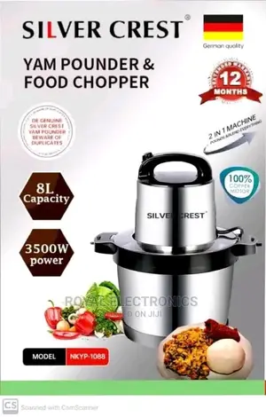 Brand New Silvercrest(8l-350w)Yam Pounder/Food Processor