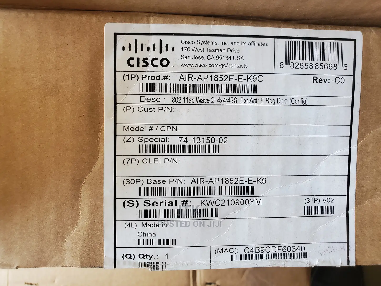 Cisco AIR-AP1852E-E- Access Points
