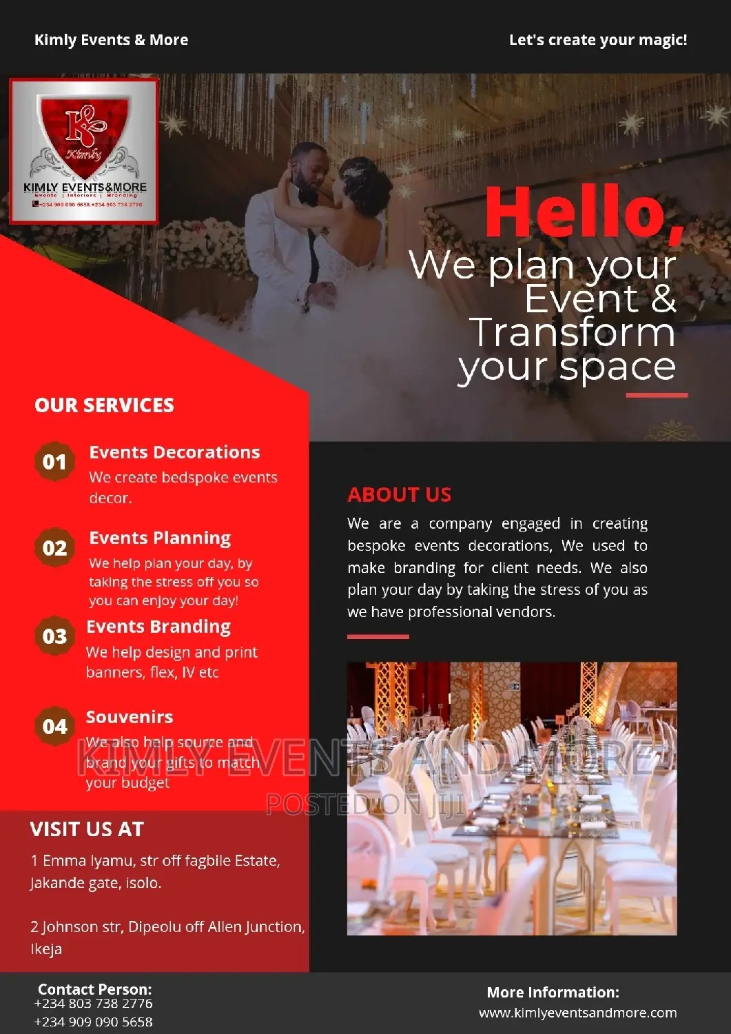 Luxury Event Planner and Decoration
