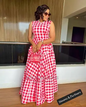 Cute Ladies Checkers Long Gown