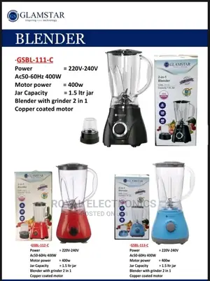 Classic Glamstar(Qsbl-111-C) 2 in 1 Blender 1.5L Jar