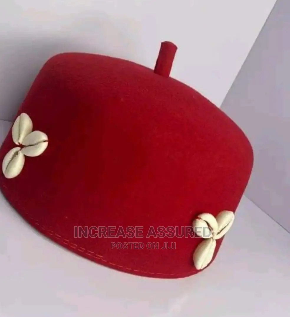 Chieftaincy Beaded and Designed Red Cap