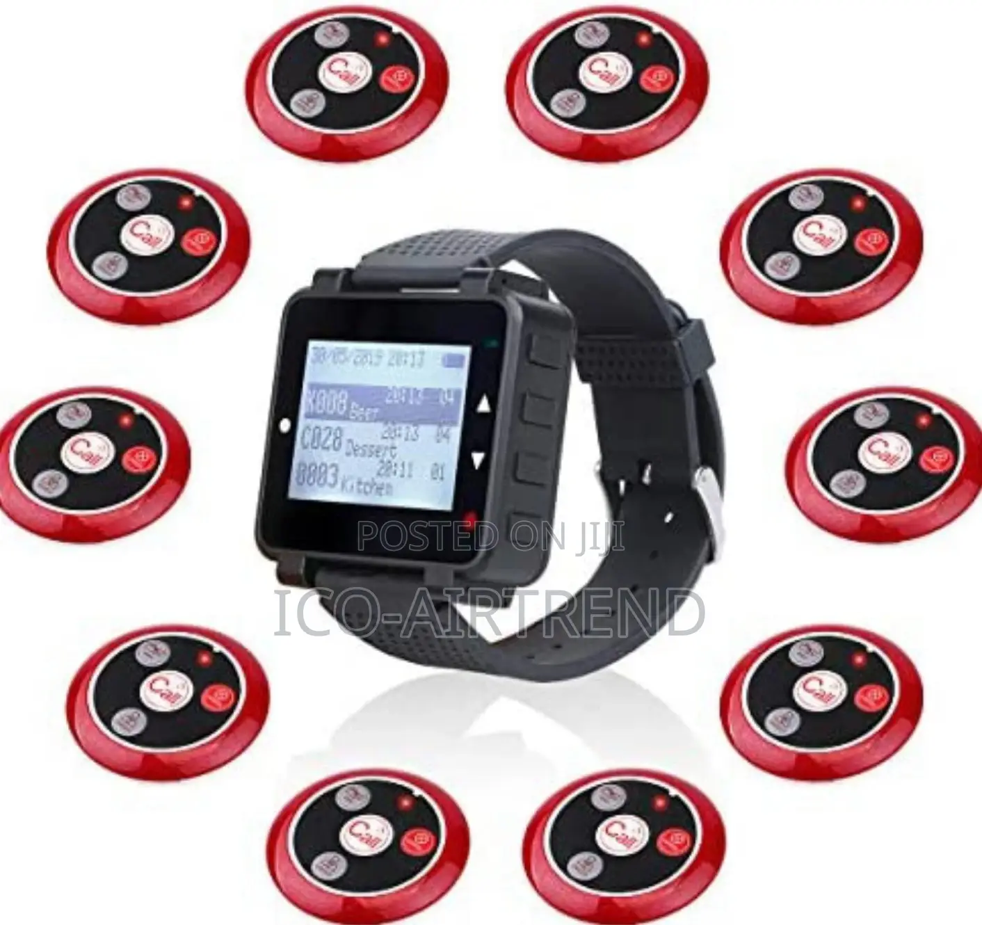 Restaurant Wireless Calling System With 1 Watch + 10 Buttons