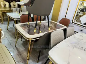 Luxury 6 Seaters Dining Table Marble Top