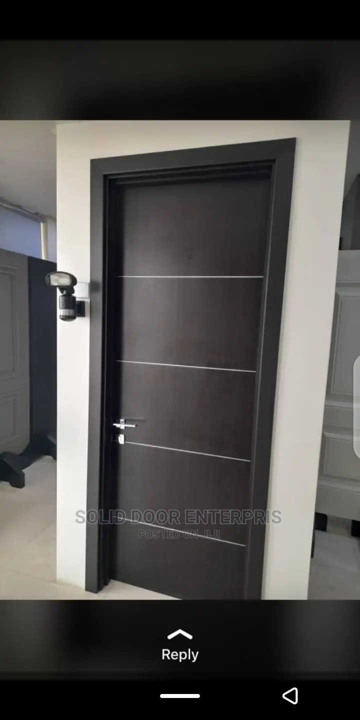 Complete HDF Door With Silver Chrome Design for Sale