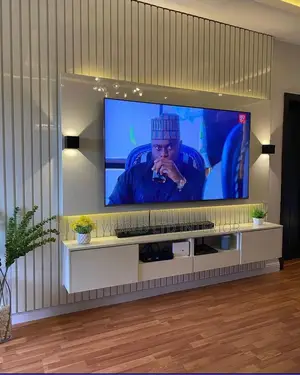 Luxury Full Wall Length Sport Light Tv Wall Console.