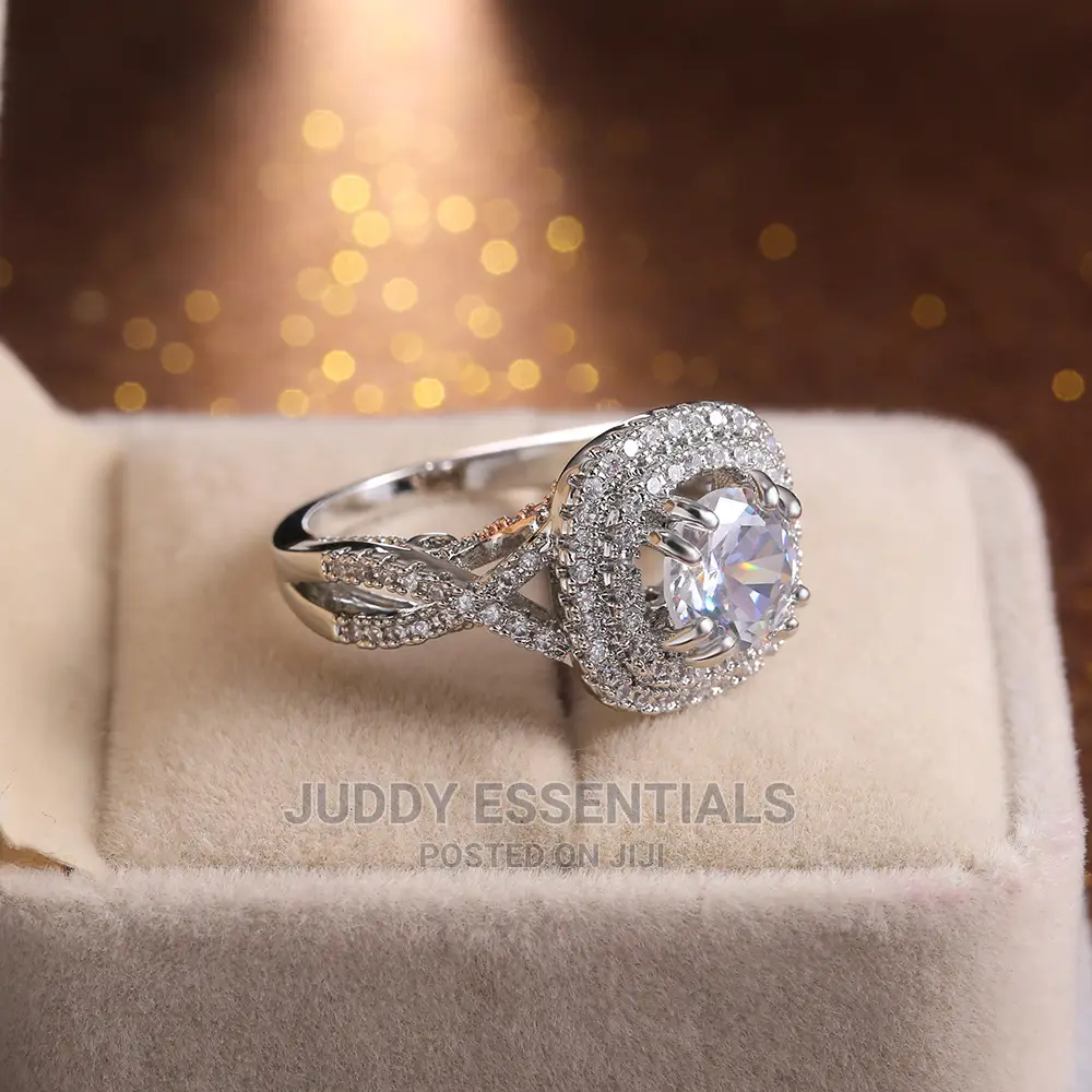 Silver Diamond Engagement Rings