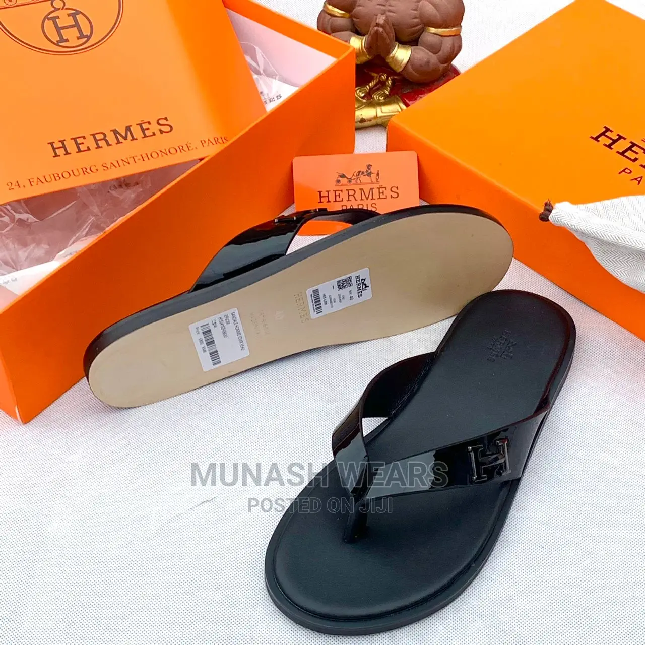 Hermes Leather Slipers