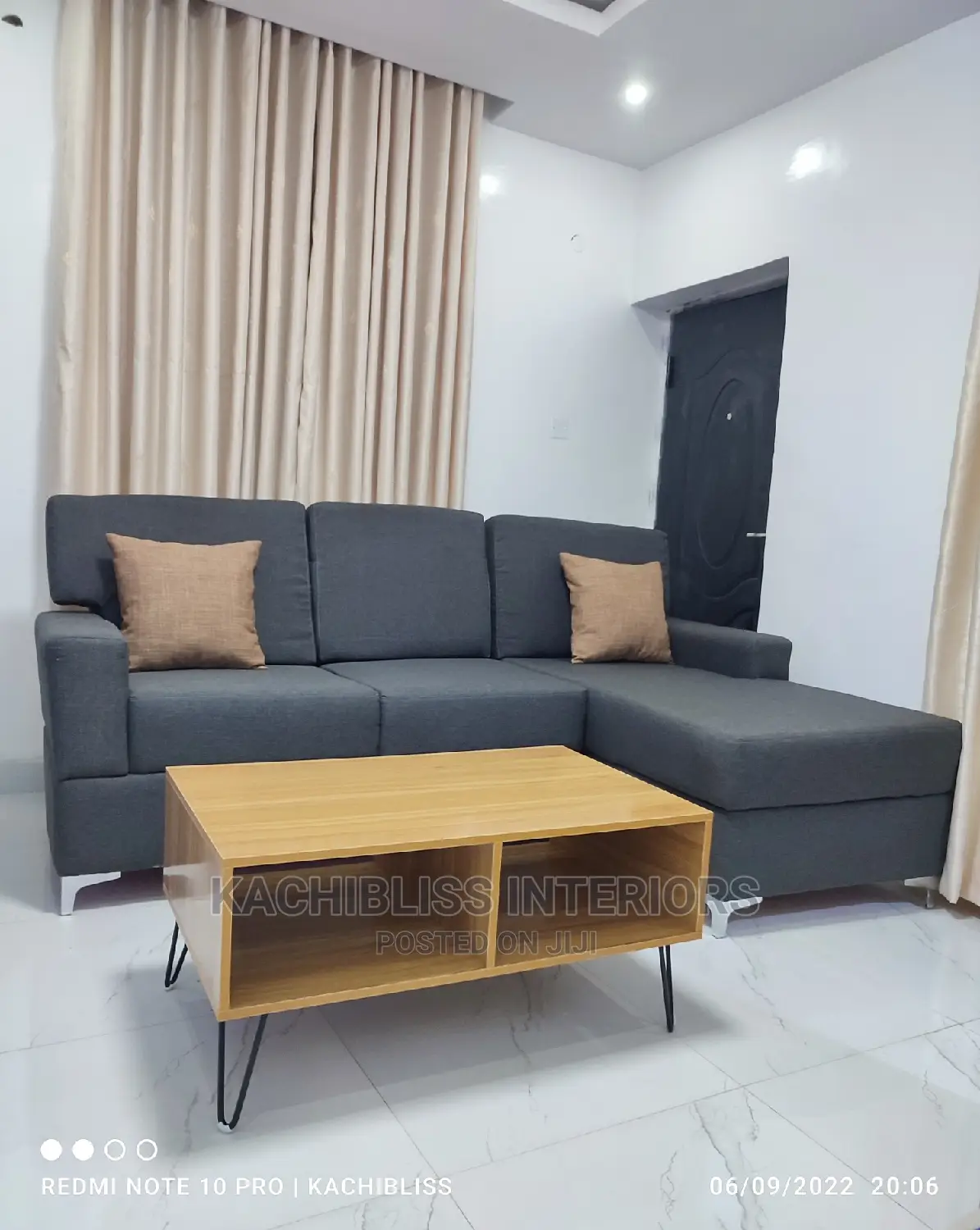 L-Shape Chair and Center Table